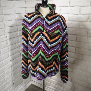 WESC Mitch Rainbow ZigZag Fleece Pullover Men Size Large / Ladies Size XL